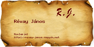 Révay János névjegykártya